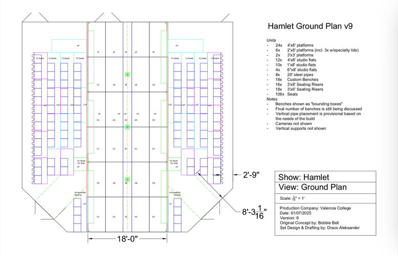 *Hamlet* Preliminary Ground Plan, Valencia College, Spring 2024